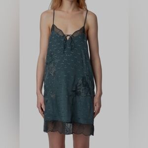 Zadig & Voltaire Calissa Jac Wings Dress Sequin Embroidered Details M Silk NWOT